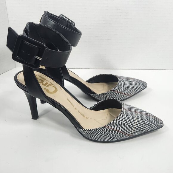 Circus by Sam Edelman Ankle Strap Pointed Closed Toe  Plaid Heels Size 7 - Picture 2 of 5